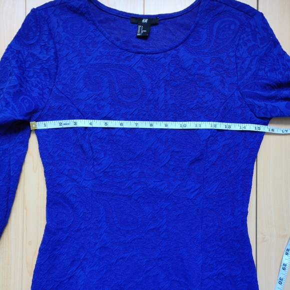H&M Cobalt/Royal Blue Bodycon Long sleeve Dress - Picture 5 of 8